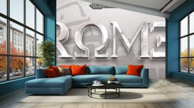 Ancient Metallic Rome Vector Editable Text Effect Template Wall mural