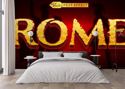 Ancient Orange Rome Gladiator Vector Editable Text Effect Template Wall mural