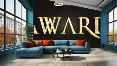 Golden Shiny Luxury Award Editable Text Effect Template Wall mural