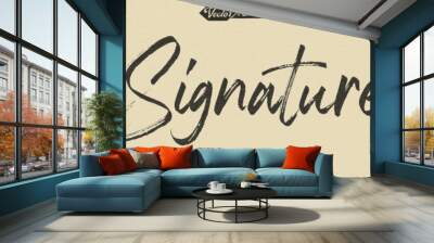 Handwritten Signature Editable Text Effect Template Wall mural