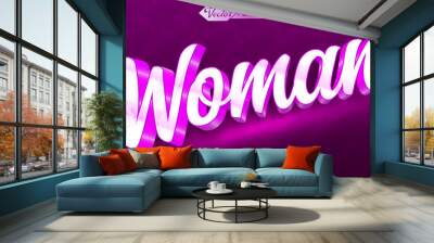 Shiny Purple Luxury Woman Vector Editable Text Effect Template Wall mural