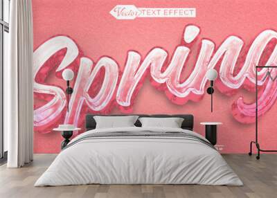 Soft Colorful Spring Vector Editable Text Effect Template Wall mural