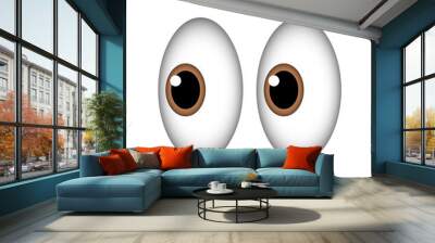 Big Eyes Shocking Stare Emoji Icon Wall mural