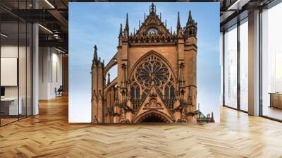 Up view of the Saint Etienne cathedral in Metz under a bright and sunny morning, Lorraine, France Wall mural