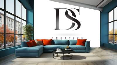 DS d s letter design logo logotype concept with serif font and elegant style vector illustration. Wall mural