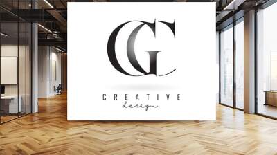 GC g c letter design logo logotype concept with serif font and elegant style vector illustration. Wall mural