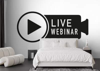 Webinar, live training and video online logo Icons. Wall mural