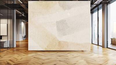 Abstract beige watercolor painting with grunge brush in earth tone color, watercolor paper texture background Wall mural