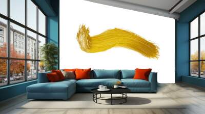 Gold brush stroke paint isolated Wall mural