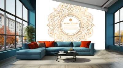 luxury mandala design with gold color, Vector mandala floral patterns with white background Wall mural