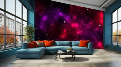 Space galaxy background with shining stars and nebula in blue purple pink color, Cosmos with colorful milky way, Galaxy at starry night use for Decorative design web page banner wallpaper Wall mural