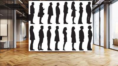 silhouettes of people Wall mural