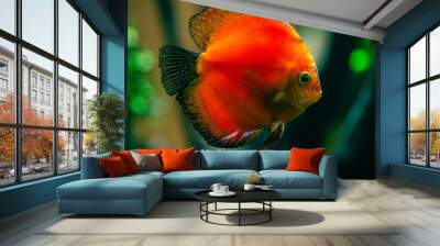 colorful marlboro red discus fish Wall mural