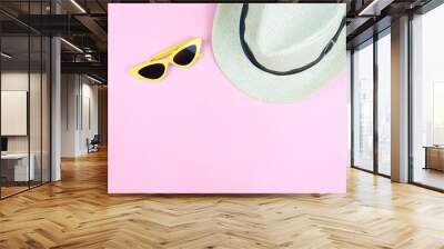 fashion yellow sunglasses and Wall mural