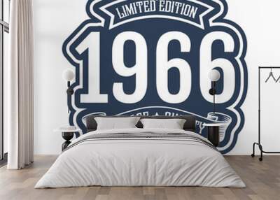 vintage 1966 Aged to perfection, 1966 birthday typography design for T-shirt Wall mural