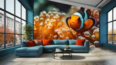  a clown fish in an anemone in a coral sea anemone anemone anemone anemone anemone anemone anemone anemone anemone. Wall mural