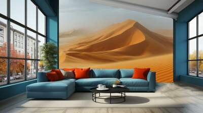  a large sand dune in the middle of a desert with a few clouds in the sky over the top of it. Wall mural