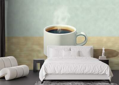   Coffee cup steaming Wall mural