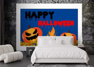 happy halloween banner or greeting card Wall mural