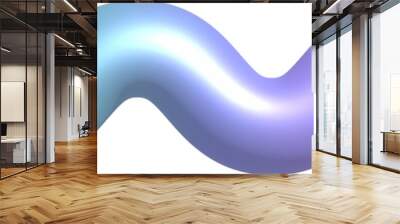 3D abstract geometric shape with blue purple gradient. Isolated element Wall mural