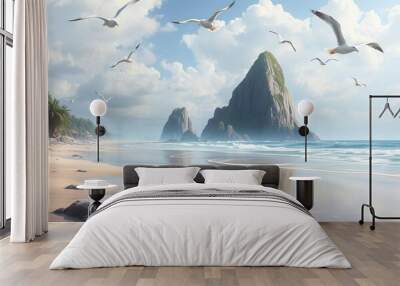 _ . Beachy Fantasy A beach with a fantasy atmosphere, complete w Wall mural