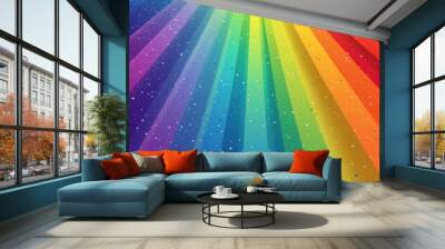 A brilliant and bold graphic wallpaper, where a spectrum of rainbow colors blend in a modern and stylish way.. Wall mural