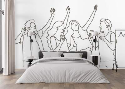 A group of people are having a good time at a party Wall mural