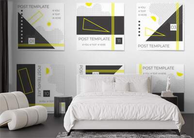 A large set for social media post templates. For personal and business accounts. Wall mural