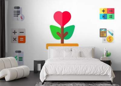 accounting icon set Wall mural