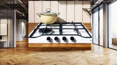 kitchen hob with pans Wall mural