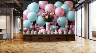 baby shower gender reveal party decoration Wall mural