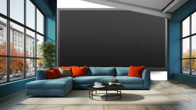 Black screen TV isolated on white Wall mural