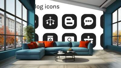 blog icon set Wall mural