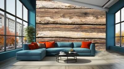 Brown old plank table Wall mural