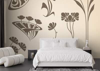 Vector art nouveau elements. Wall mural