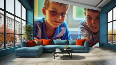 children play monopoly board games Wall mural