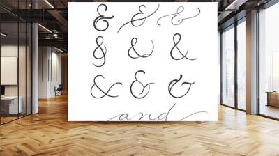 collection of decoration ampersands. Hand drawn illustration isolated on white Wall mural