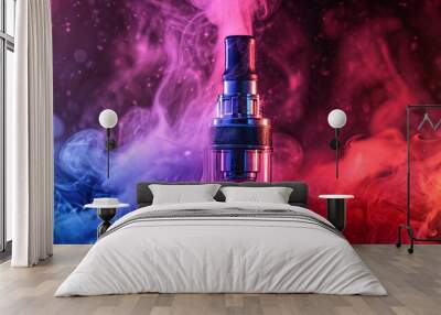 colored smoke electronic cigarette close-up Wall mural