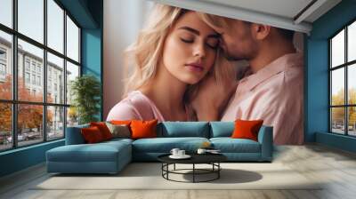 Couple in a Tender Embrace Wall mural