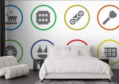 cream icon set Wall mural