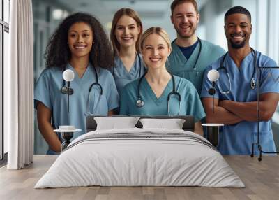 Diverse Healthcare Professionals Providing Care Wall mural