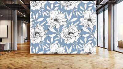 Elegance seamless pattern with floral background. Wall mural