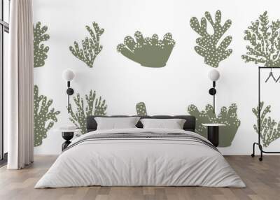 Coral. Underwater element. Vector illustration in scandinavian style. Sea ocean. Wall mural