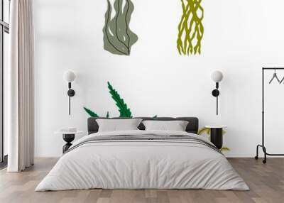 Coral. Underwater plant. Vector illustration in scandinavian style. Seaweed. Wall mural