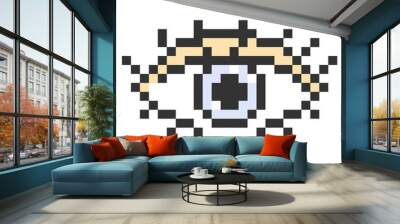 Eye pixel art icon.Simple pixel human eye.Pixel art element for 8 bit game. Vision,eye cosmetics concept.Vector illustration EPS 10  Wall mural