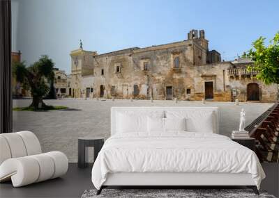 Piazza Vittorio Veneto in the historic center of Avetrana, region Puglia, Salento Wall mural