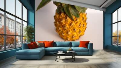 fresh pineapple with green leaves Wall mural