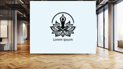 yoga logo with white background Wall mural