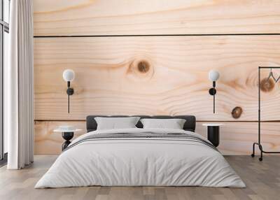 light wooden planks of pine, wooden table Wall mural