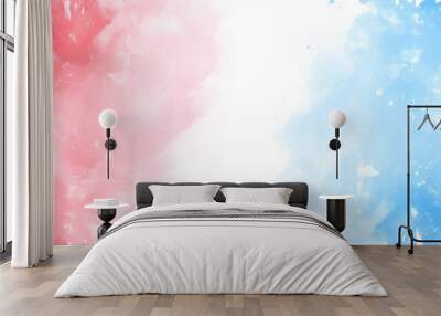 Watercolor blurred background in soft pink and blue tones Wall mural